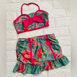 NWOT Joyfolie Mia Joy retro 2 piece Swimsuit sz 7